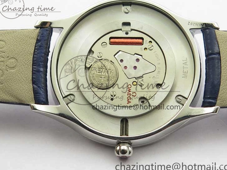 0412 Ladies’ De Ville Trésor Diamond Blue Dial Blue Fabric Watch OXF 1:1 Best Edition Swiss Quartz Upgraded 7892